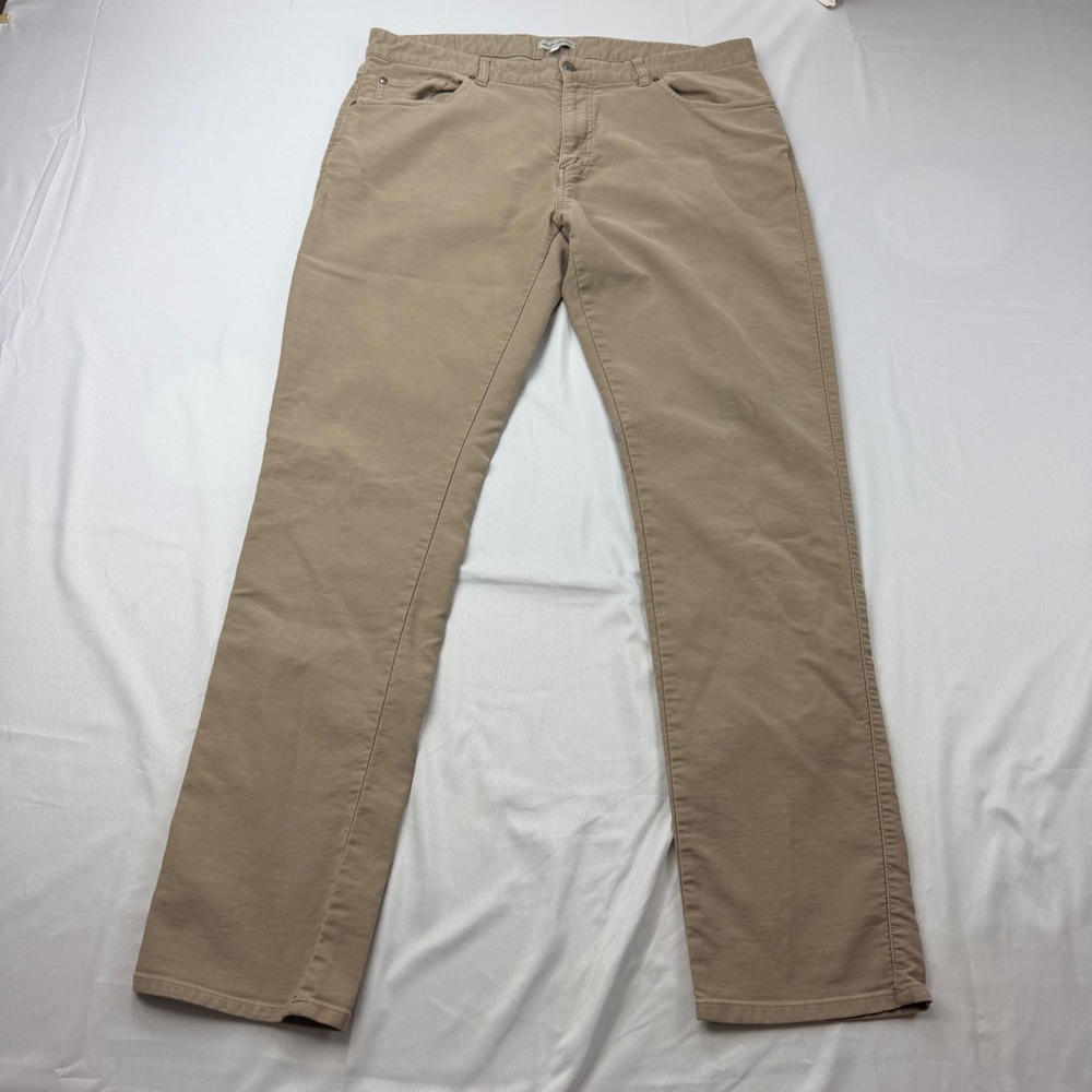 Peter Millar Coastline Pants Mens 36 Tan Khaki 2-Way Stretch 5-Pocket Classic
